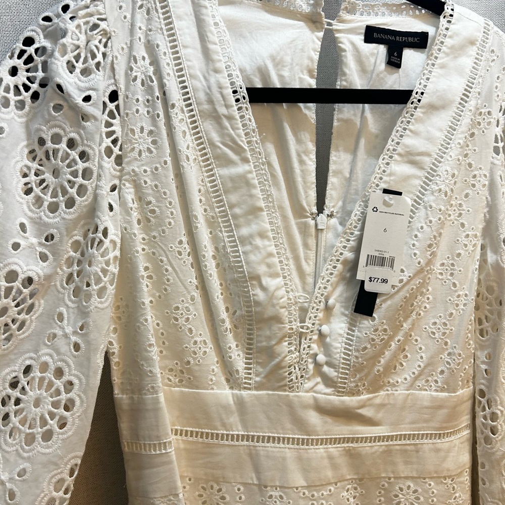Banana republic white detail dress
